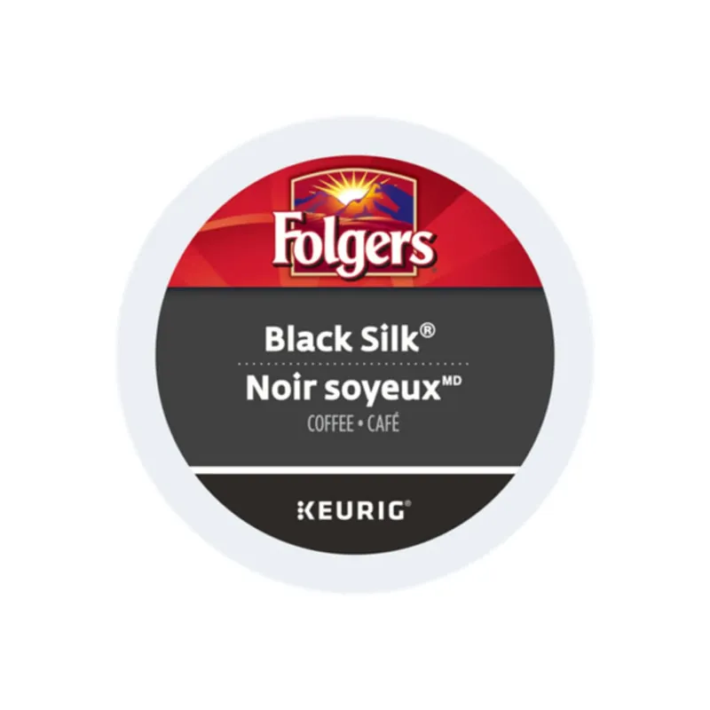 Folgers Gourmet Selections Black Silk K-Cup® Recyclable Pods (Box of 24) Best Before Apr 11, 2024