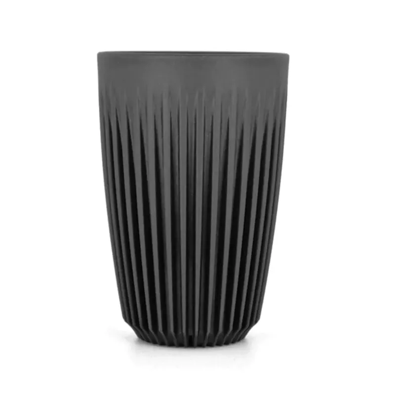 HUSKEE Cup 12 oz/355ml Reusable Coffee Cups (Charcoal) (4-PACK)