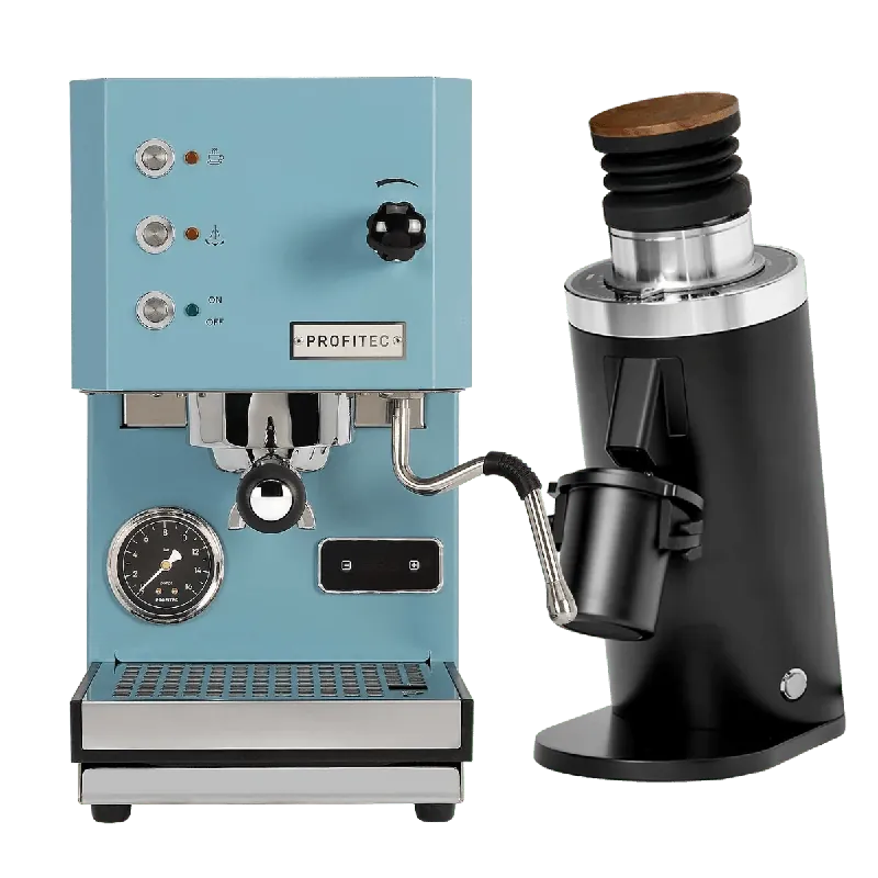 Profitec Go (Blue) Espresso Machine & DF64 Gen 2 Grinder (Black) Bundle