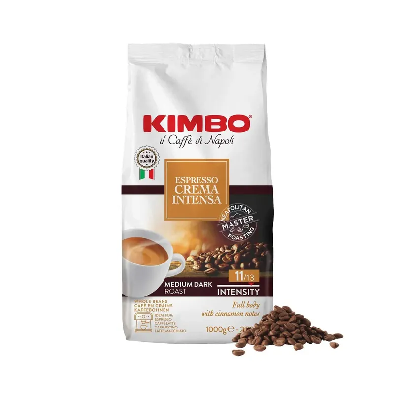 Kimbo Crema Intesa Whole Coffee Beans Bulk Value Pack (6 x 1kg / 2.2lb)