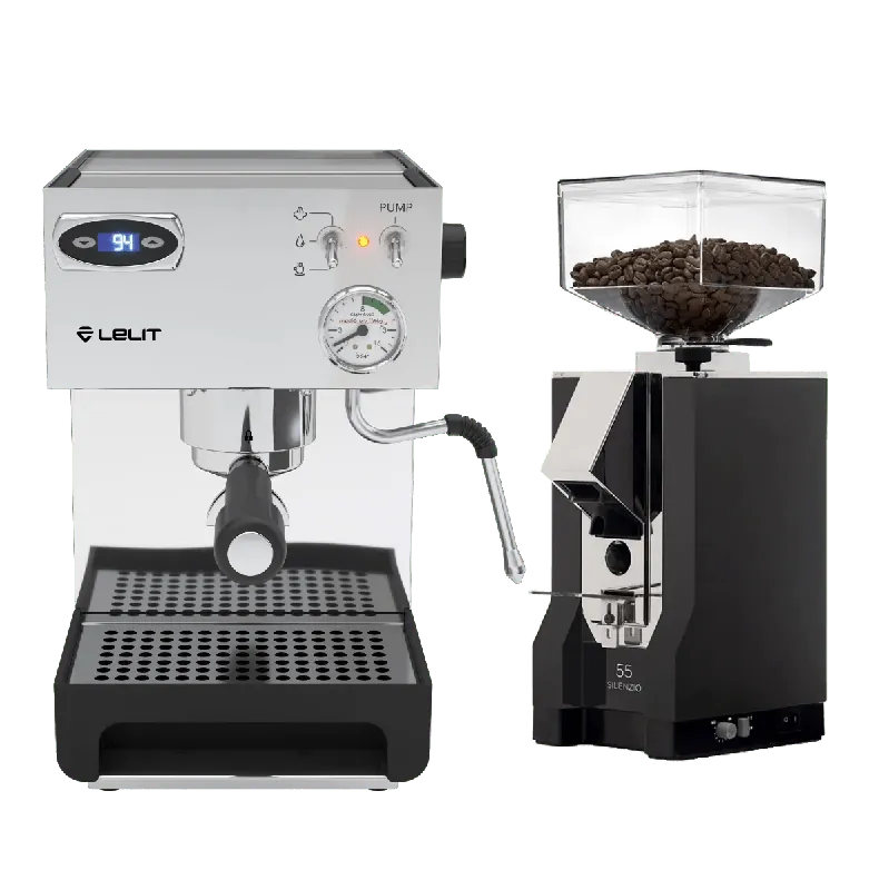Lelit Anna 2 PL41TEM Espresso Machine with PID and Eureka Mignon Silenzio 55mm (Black) Bundle