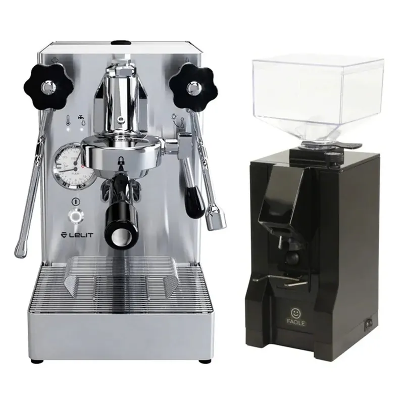 Lelit Mara X Heat-Exchange E61 Espresso Machine with PID PL62X and Eureka Mignon Facile (Black) Grinder Value Bundle