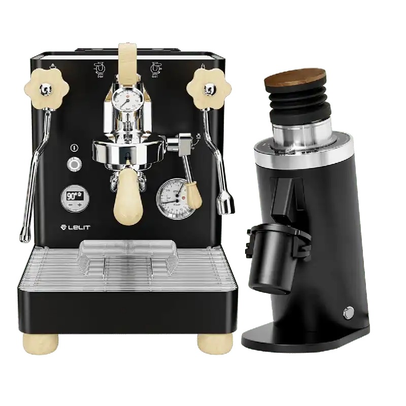 Lelit Bianca 3 PL162TCB Espresso Machine Black and DF64 Gen 2 Grinder Grinder Black Bundle