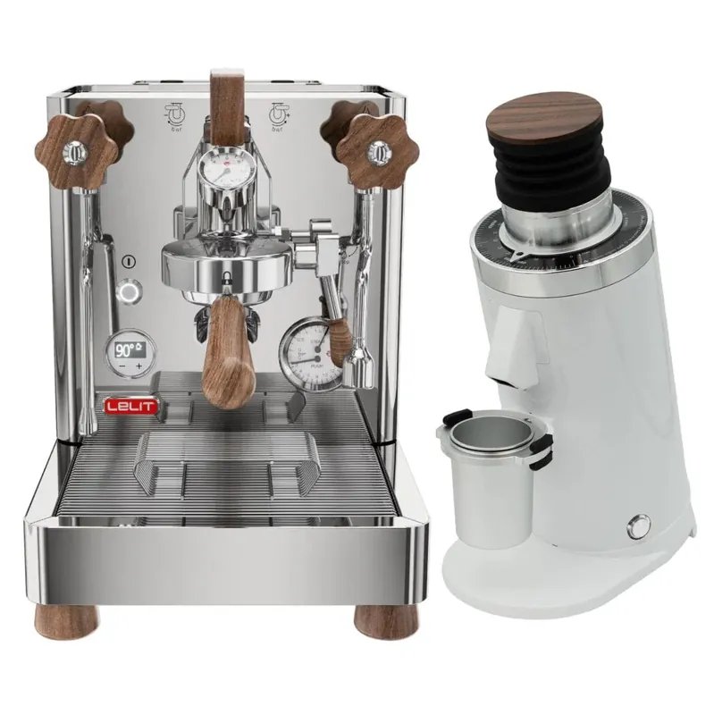 Lelit Bianca 3 PL162T Espresso Machine and DF64 Gen 2 Grinder (White) Bundle