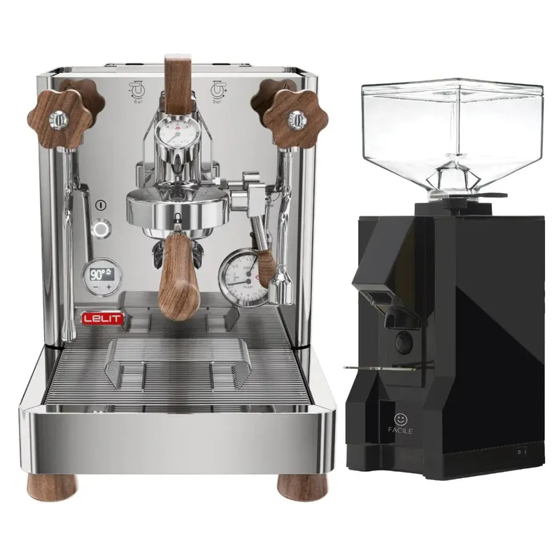 Lelit Bianca 3 PL162T Espresso Machine and Eureka Mignon Facile Grinder Black Bundle