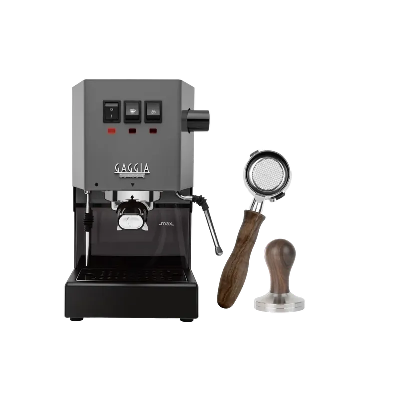 Gaggia Classic E24 Espresso Machine RI9380/51 (Grey) with Bottomless Portafilter, Tamper Bundle