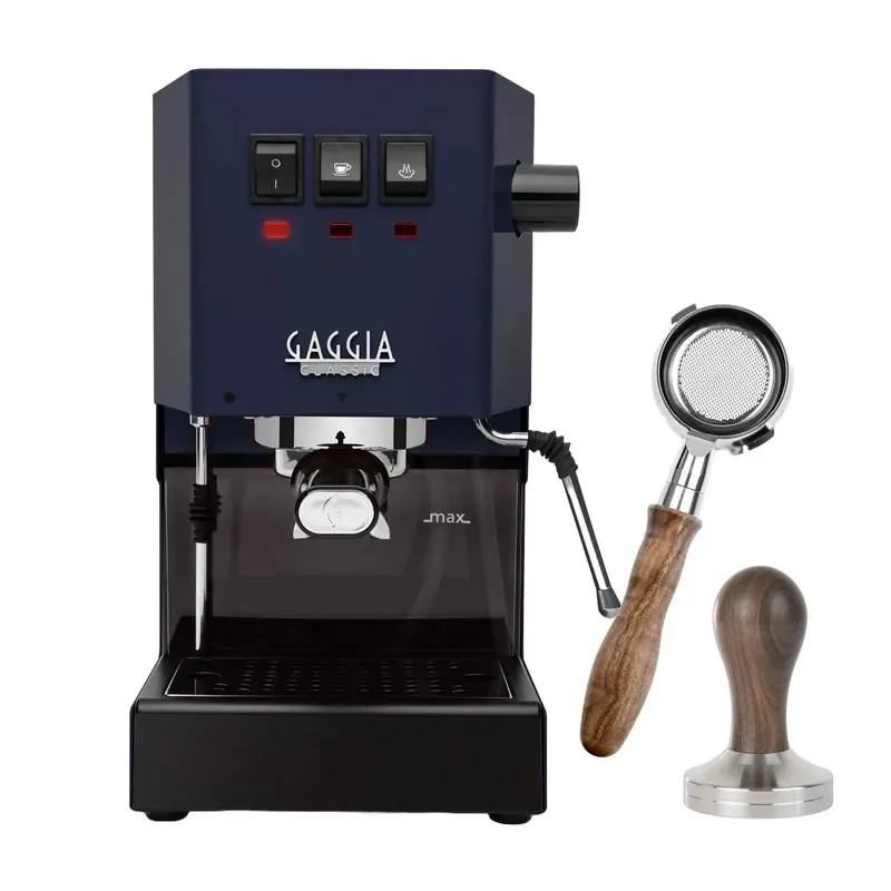 Gaggia Classic E24 Espresso Machine RI9380/50 (Classic Blue) with Bottomless Portafilter, Tamper Bundle
