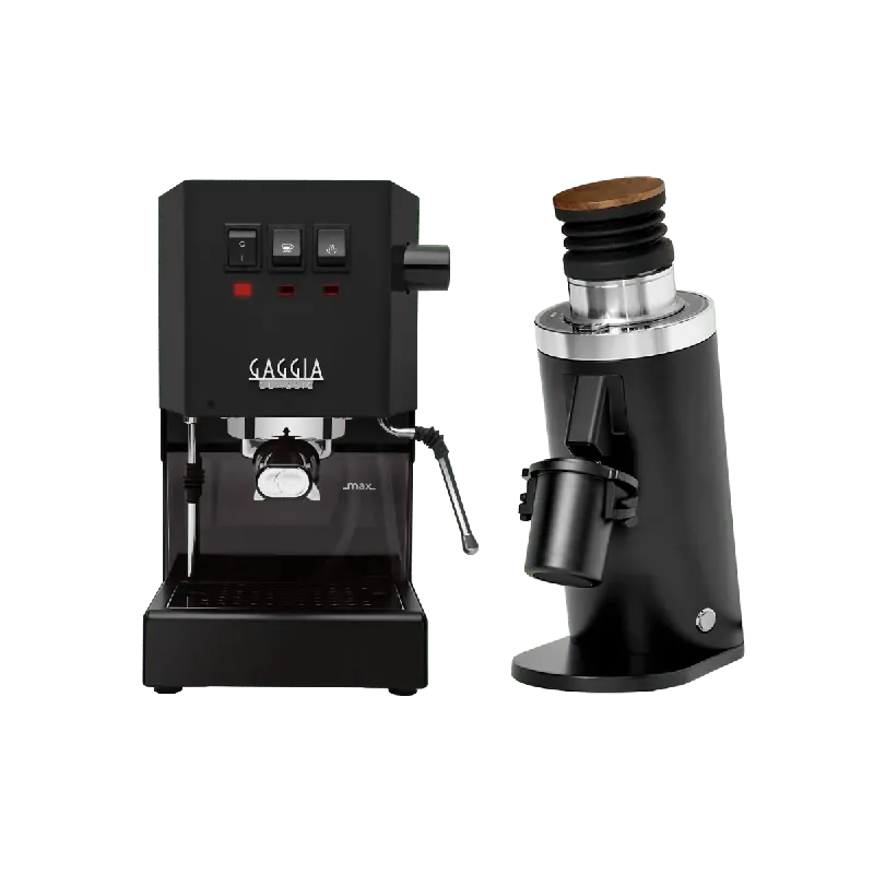 Gaggia Classic E24 Black & DF64 Gen 2 Grinder (Black) Bundle