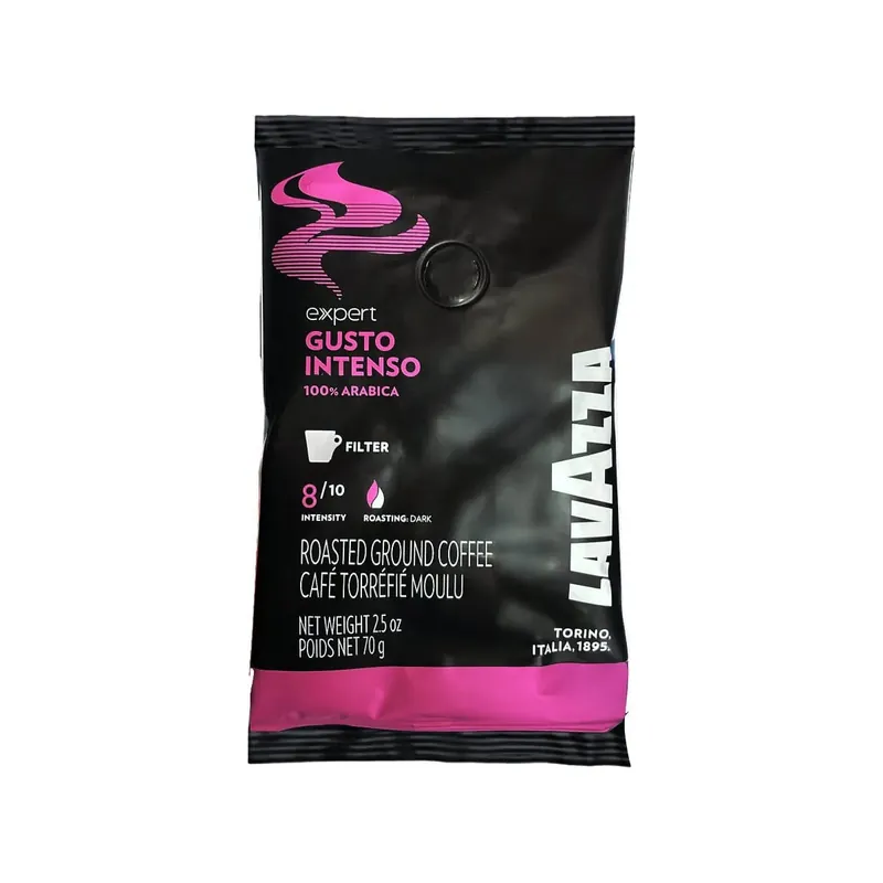 Lavazza Expert Gusto Intenso Ground Coffee Pillow Pack 2.5oz/70g (Box of 18)