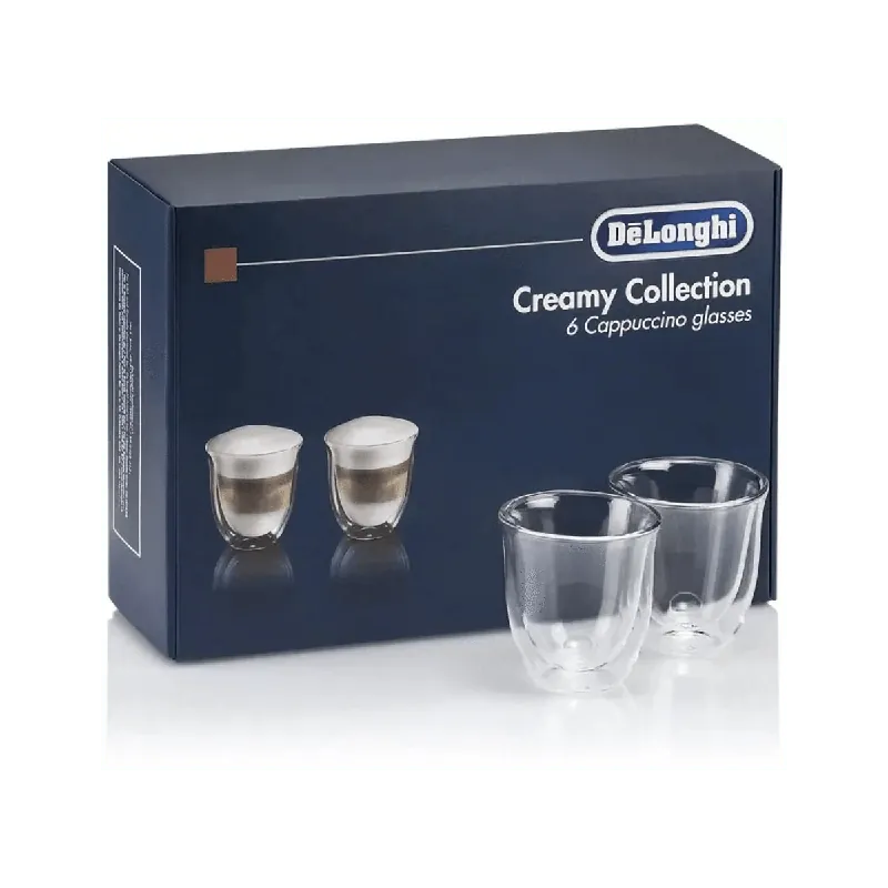 De‘Longhi Creamy Collection Double Walled Cappuccino Glasses DLSC301 (Set of 6)
