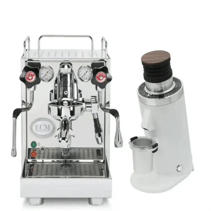 ECM Mechanika VI Slim Espresso Machine with DF64 Gen 2 Grinder (White) Bundle