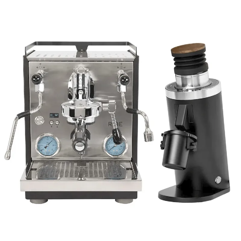 Profitec Ride Espresso Machine (Black and Stainless Steel) with DF64 Gen 2 Grinder (Black) Bundle