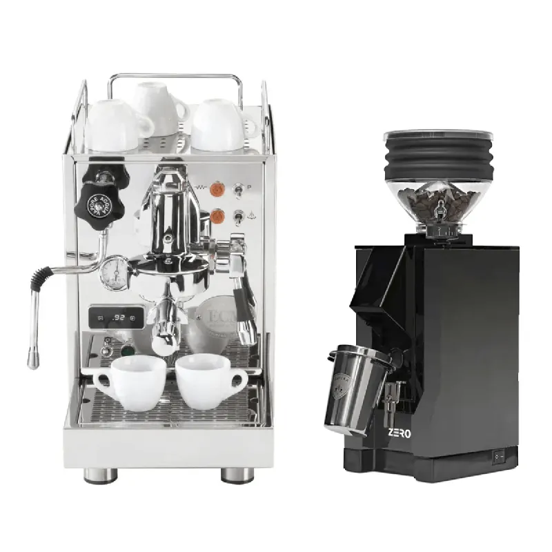 ECM Classika II Espresso Machine and Eureka Mignon Zero Grinder (Black with Black Spout) Bundle