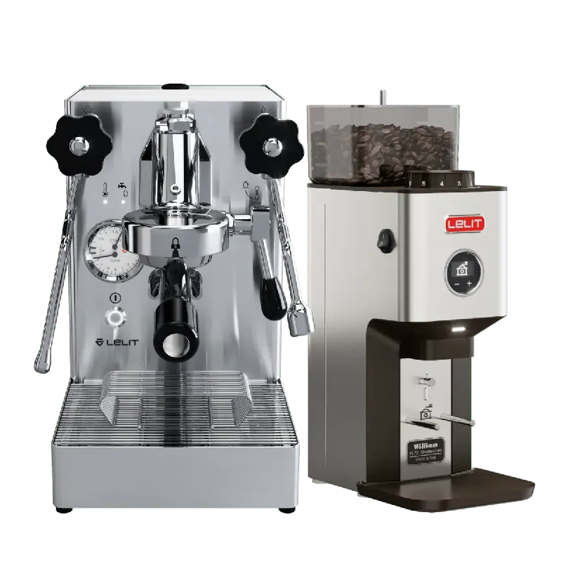 Lelit Mara X Semi-Automatic Heat-Exchange E61 Espresso Machine (Stainless Steel) and Lelit William Coffee Grinder PL72 (Brushed Stainless Steel) Bundle