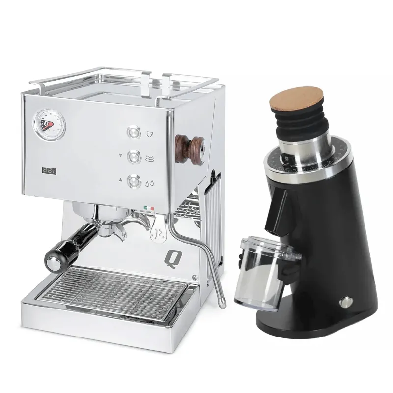 Quick Mill Pop-up Espresso Machine (Stainless Steel) & DF54 Grinder (Black) Bundle