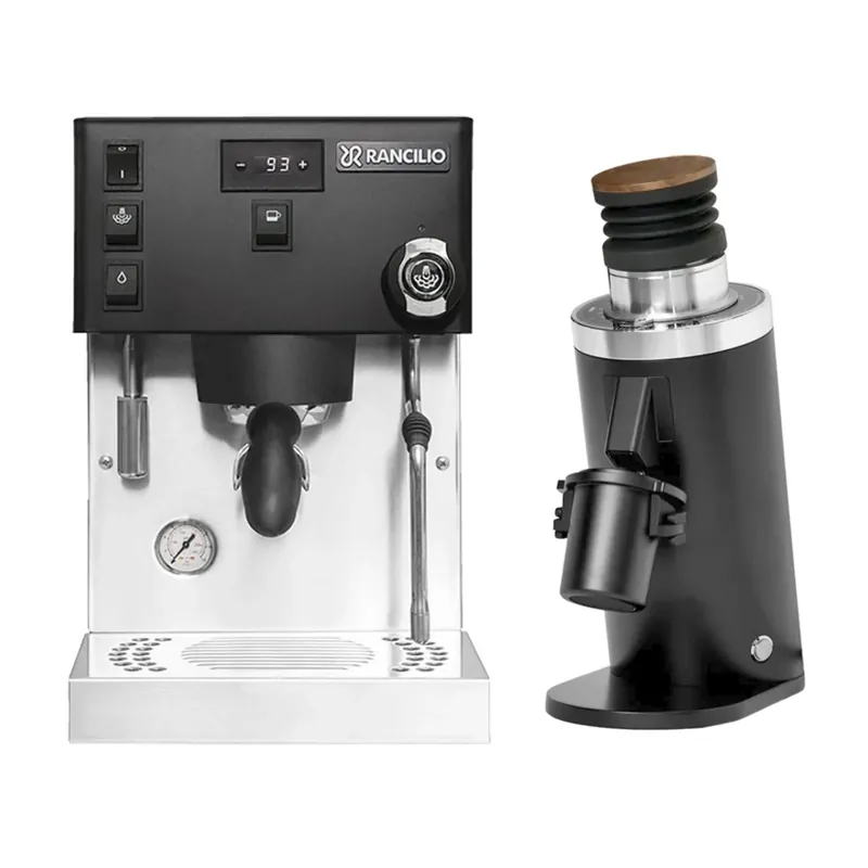 Rancilio Silvia Pro X Espresso Machine (Black) and DF64 Grinder (Black) Bundle