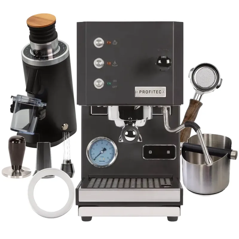 Profitec GO & DF54 (Black) "Ready to Go" Espresso Bundle Complete Barista Kit