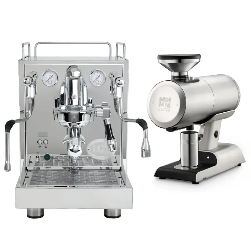 ECM Mechanika Max Espresso Machine (Silver) with Mazzer Philos Grinder (Silver) Bundle