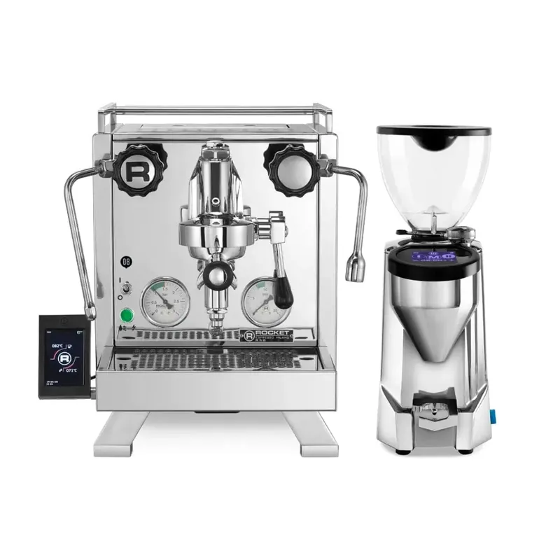 Rocket R58 Cinquantotto Espresso Machine RE792R3A11 & Fausto 2.1 Grinder RG821A3B12 (Black) Bundle
