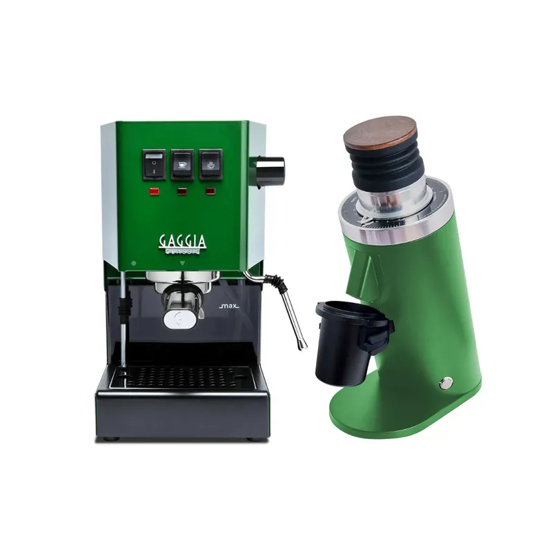 Gaggia Classic E24 Green & DF64 Gen 2 Grinder (Green) Bundle