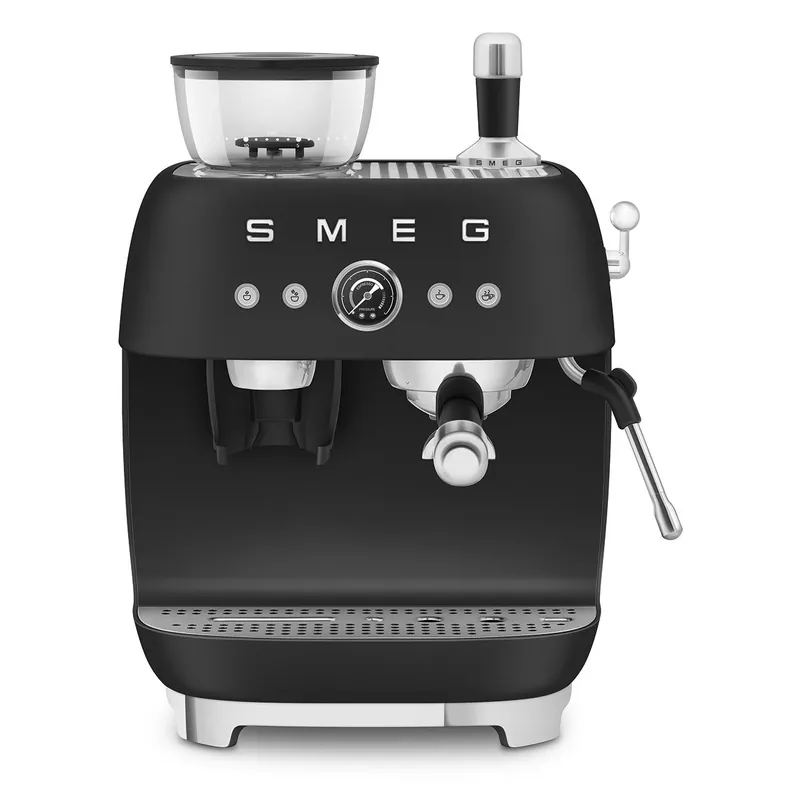 Smeg Retro-Style Semi Automatic Espresso Machine with Grinder EGF03BLMUS (Matte Black)