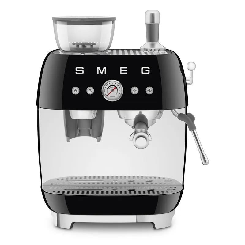 Smeg Retro-Style Semi Automatic Espresso Machine with Grinder EGF03BLUS (Black)