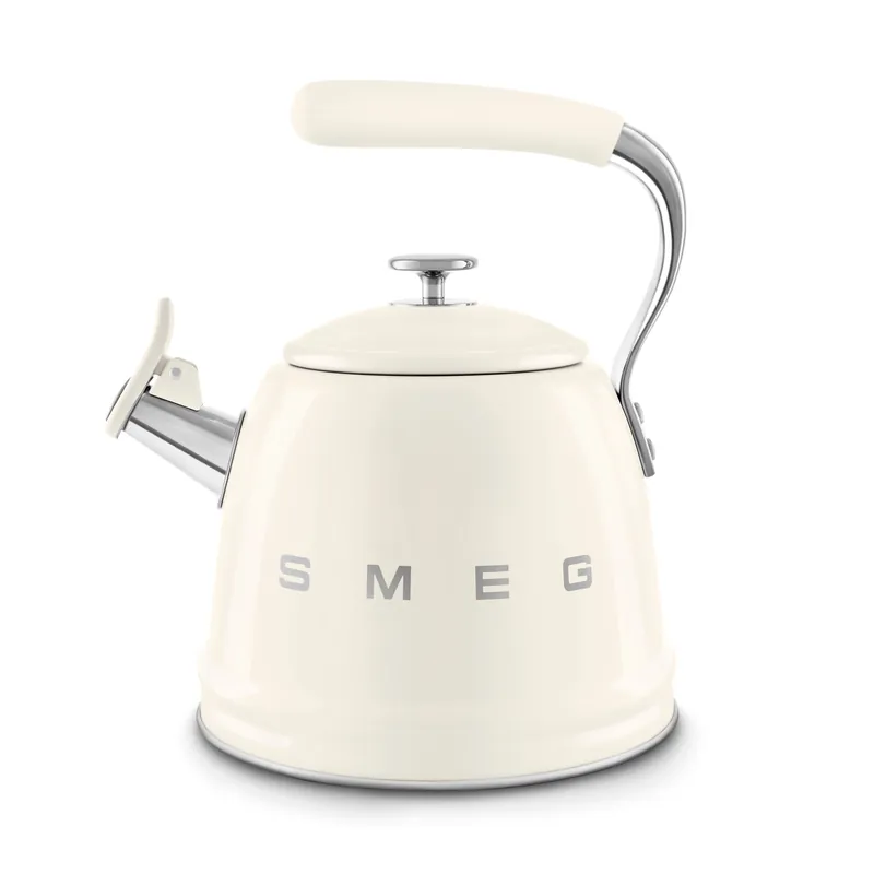 Smeg Retro-Style 2.3L Stove Top Whistling Kettle WKF01CR (Cream)