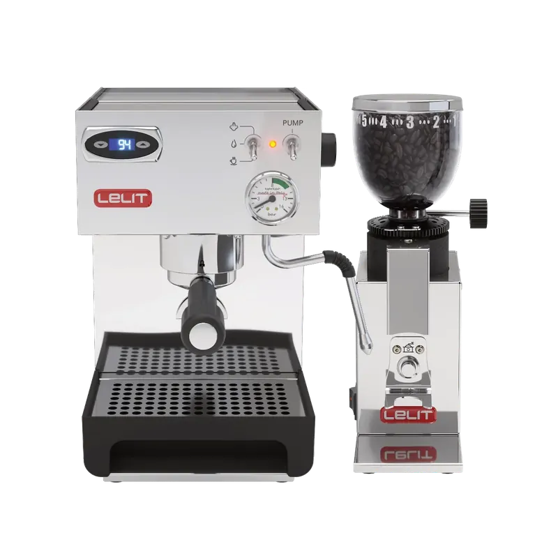 Lelit Anna 2 PL41TEM Espresso Machine (Stainless Steel) and Lelit Fred Grinder Bundle