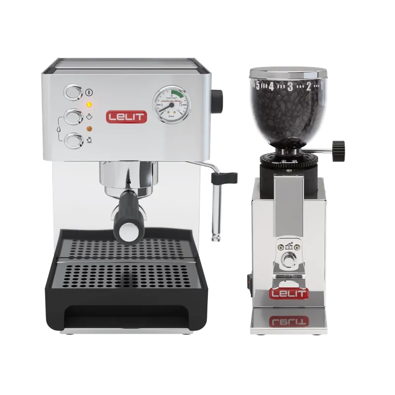 Lelit Anna 1 PL41LEM Espresso Machine (Stainless Steel) and Lelit Fred Grinder Bundle