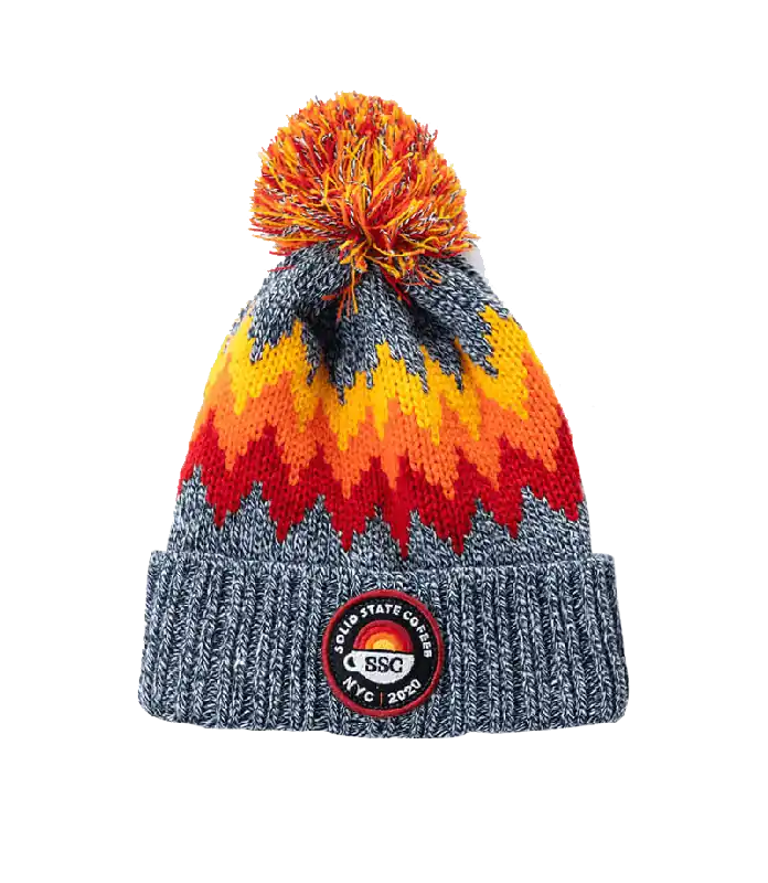 Zig Zag Pom Beanie